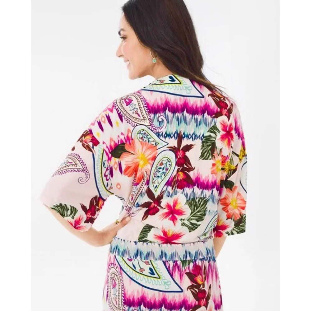 Chico's Ikat Floral Kimono - Picture 7 of 7